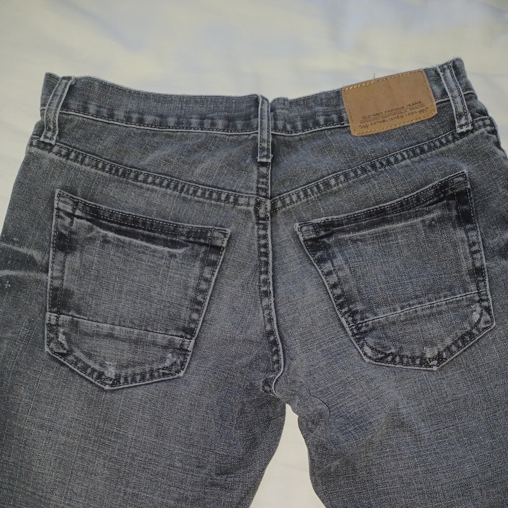 Old Navy 28 x 30 black Premium Denim Distressed Jeans